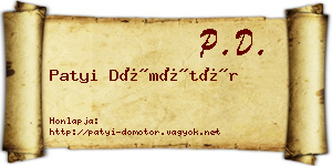 Patyi Dömötör névjegykártya